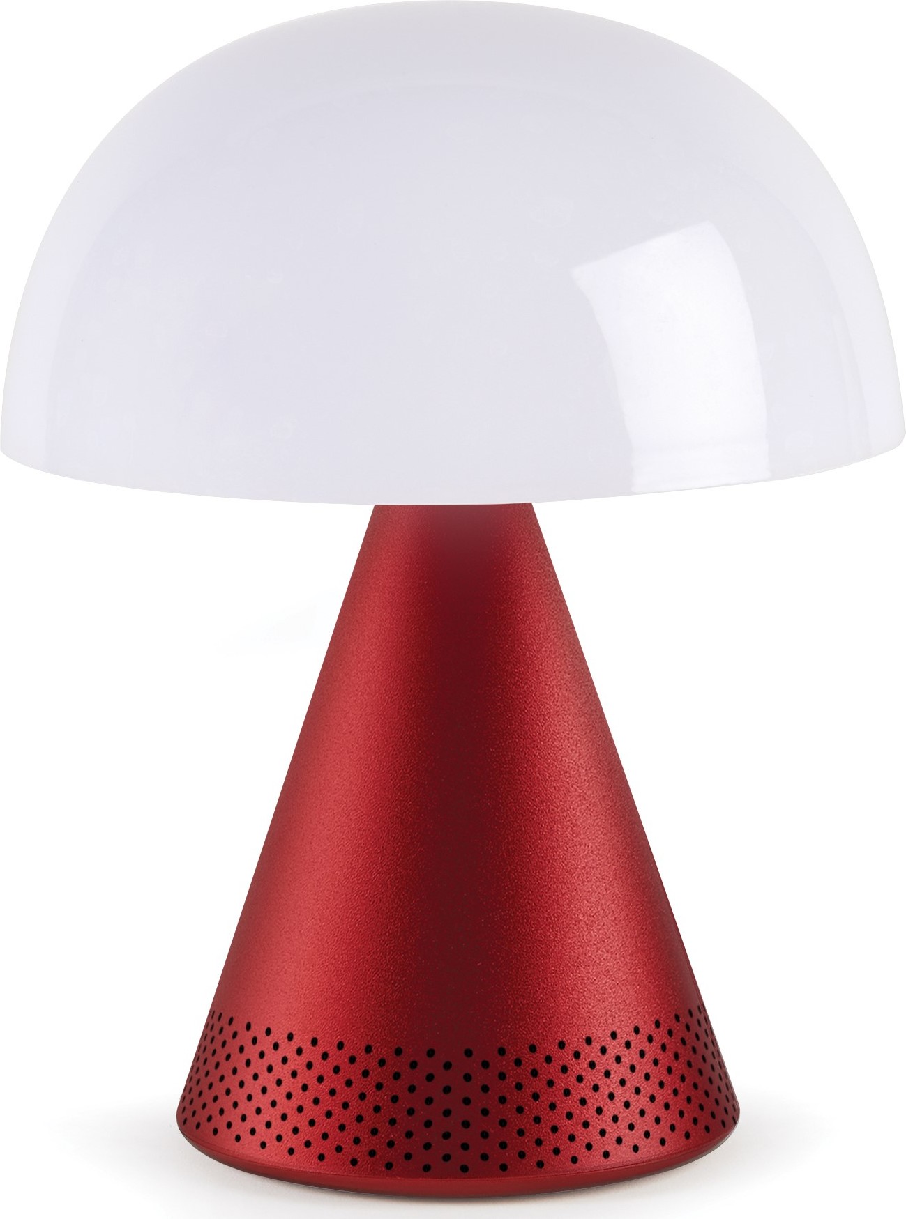 Lampa LED Mina Audio L ciemnoczerwona z głośnikiem bluetooth