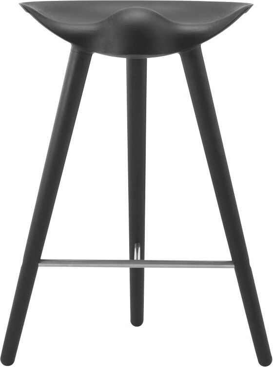 Stołek ML 42 Counter czarny buk ze srebrnym łączeniem