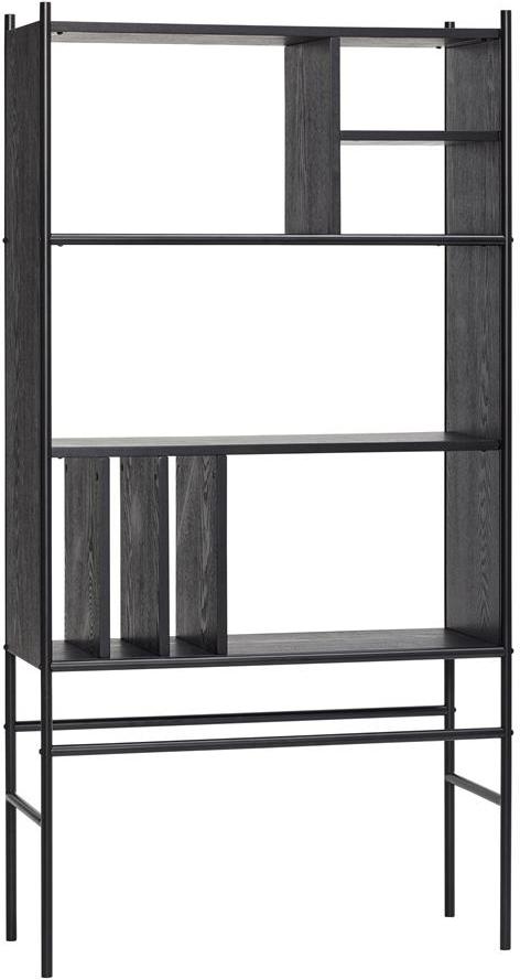 Regał Hübsch drewniany na metalowym stelażu