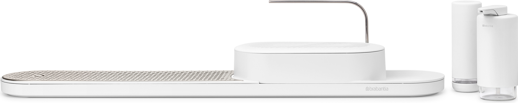 Organizer do zlewu SinkStyle biały z suszarką do naczyń i dozownikami 4 el.