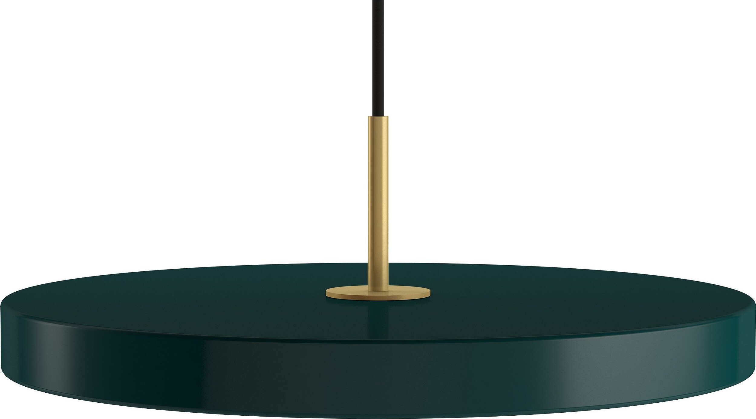 Lampa wisząca Asteria ciemna leśna zieleń ze złotym mocowaniem