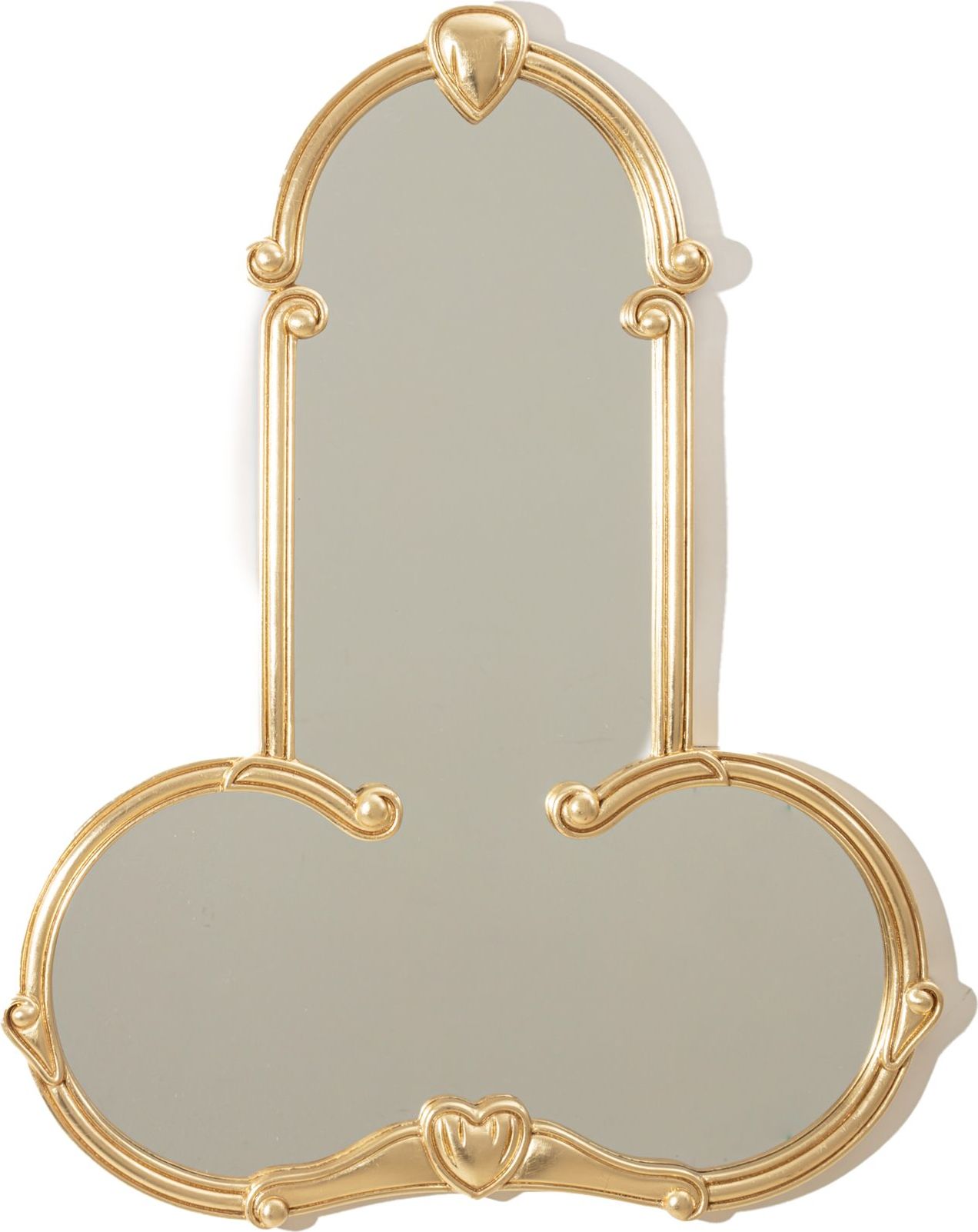 Lustro Liberty Man ze złotą ramą