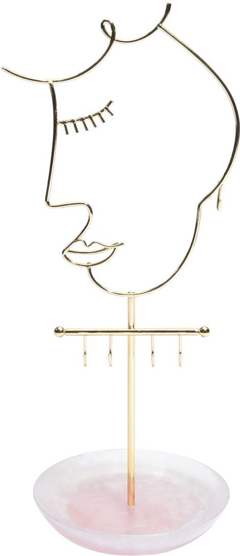 Stojak na biżuterię Face różowy kwarc