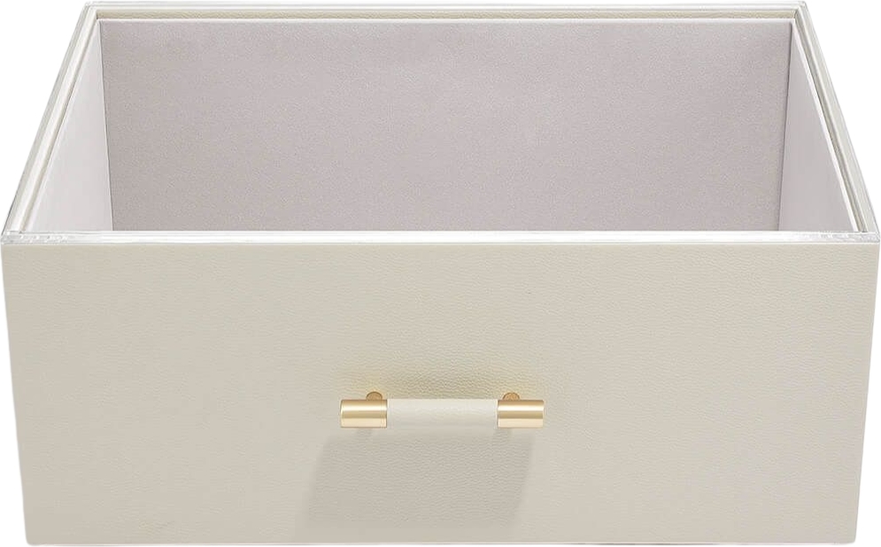 Pudełko do przechowywania Stackers Handled Pebble supersize jasnobeżowe z akrylową pokrywką