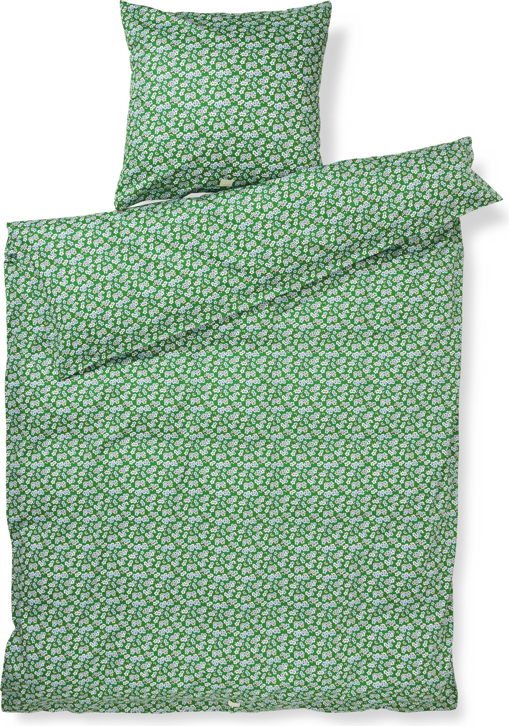 Pościel Pleasantly 140 x 200 cm zielona z poszewką na poduszkę 60 x 63 cm zapięcie suwak