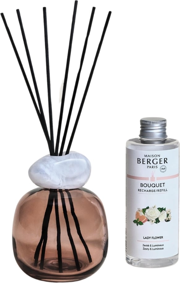 Dyfuzor zapachowy Mineral śliwkowo-biały z zapachem Lady Flower