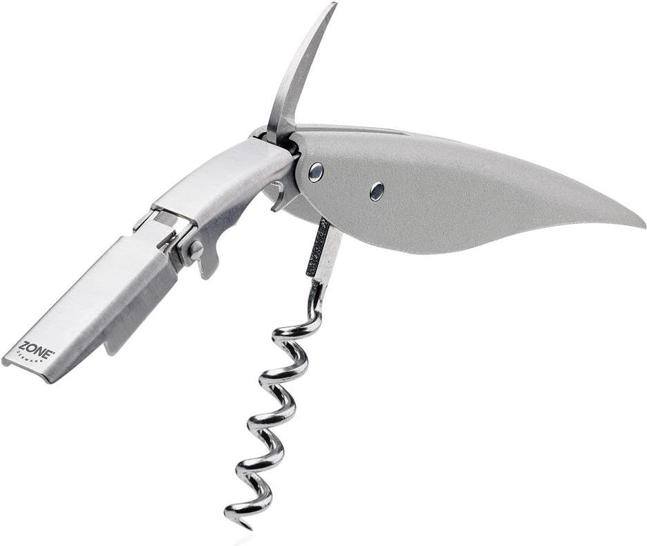 Korkociąg i otwieracz Rocks szary stalowy