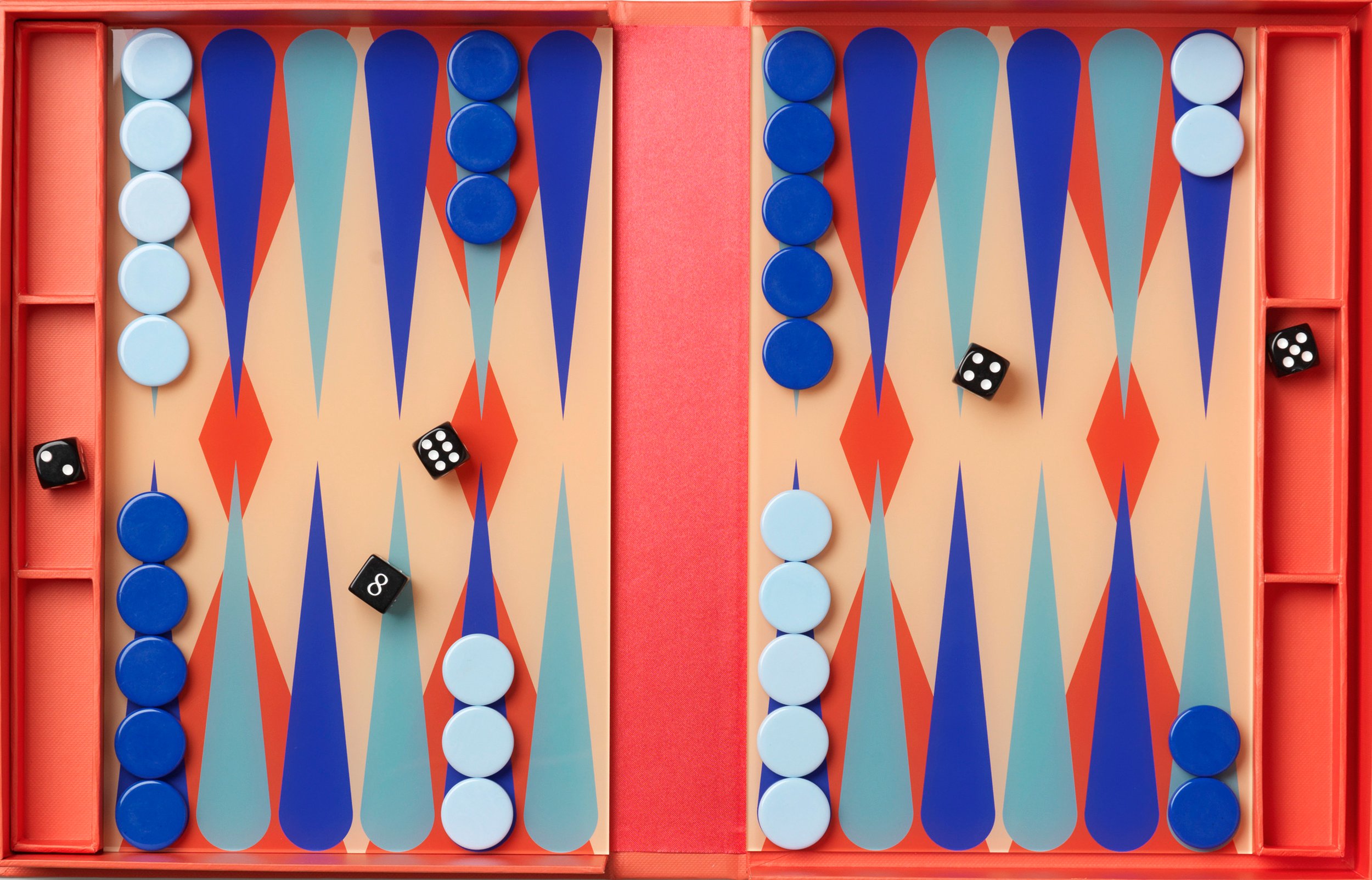 Tryktrak Printworks Classic Art of Backgammon czerwony