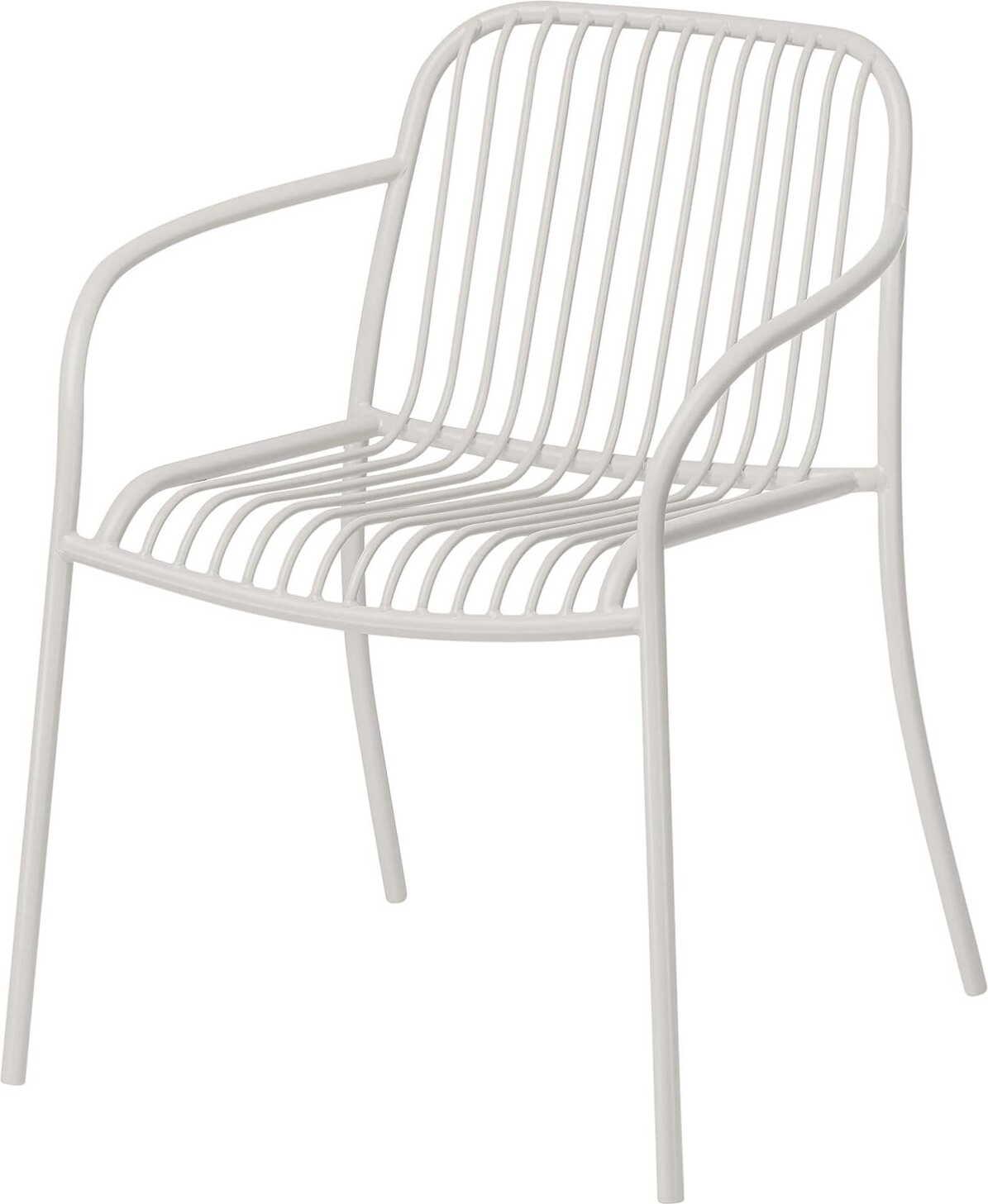 Krzesło ogrodowe Yua Wire jasnoszare z podłokietnikami