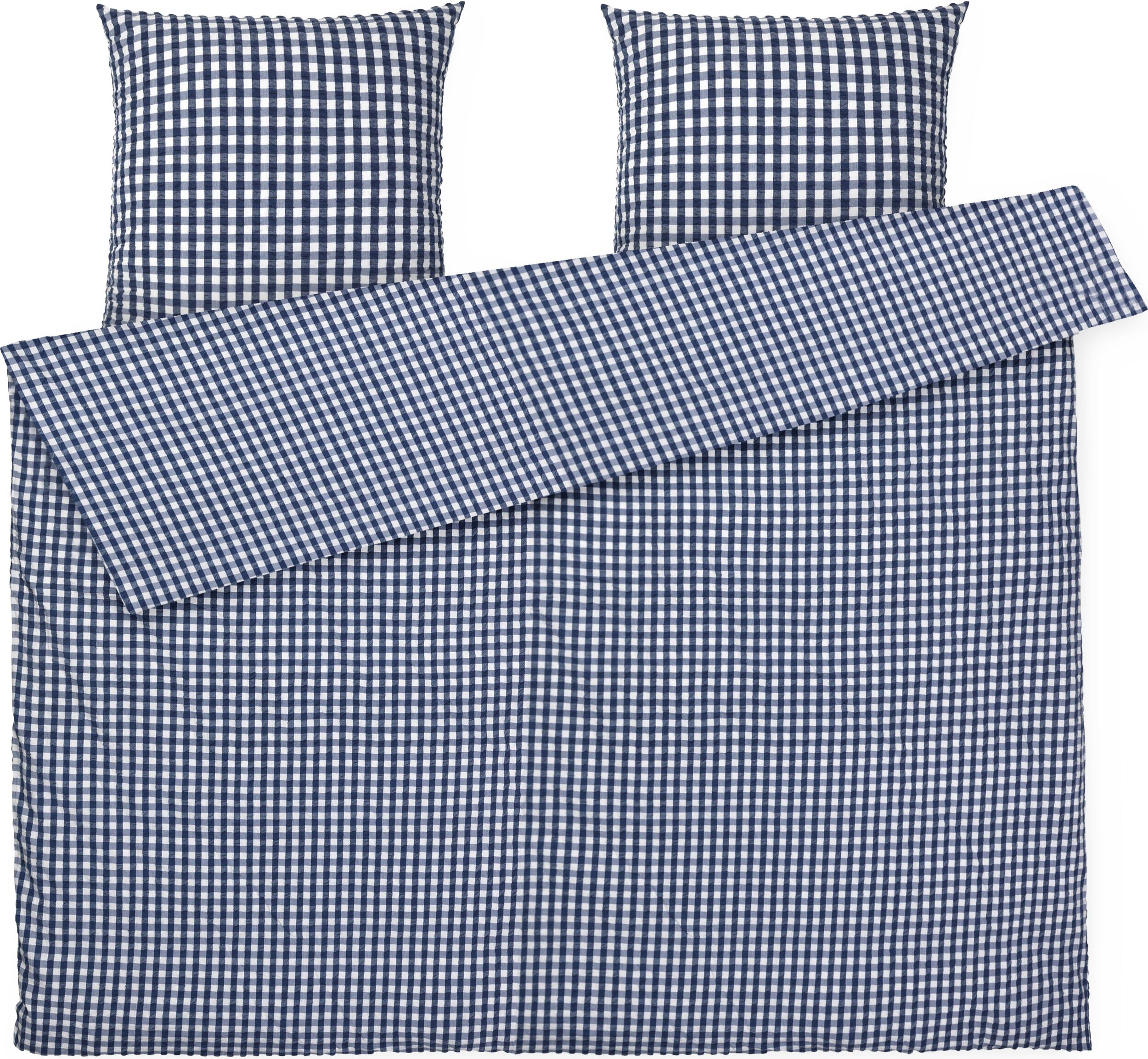 Pościel Bæk & Bølge 220 x 220 cm ciemnoniebieska z 2 poszewkami na poduszki 50 x 60 cm