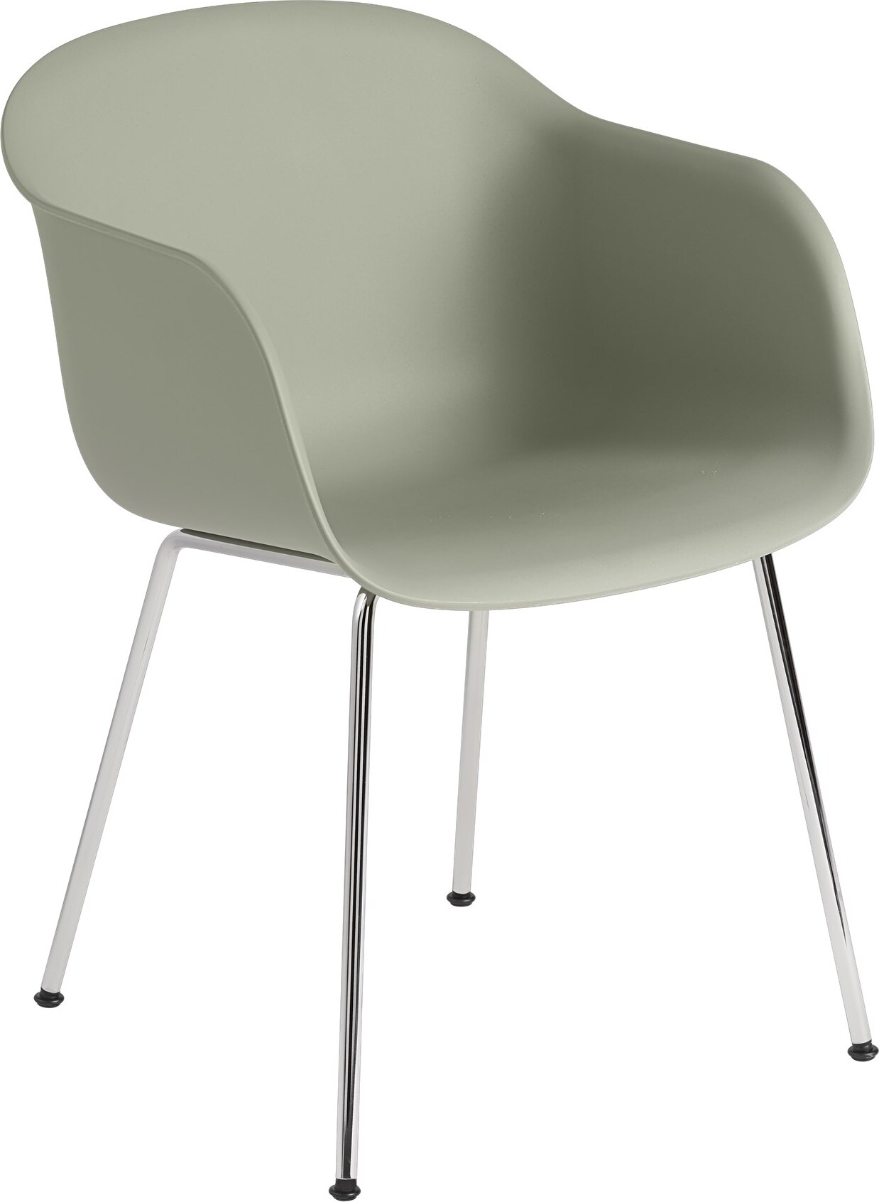 Fotel Fiber Tube szarozielony na chromowanych nogach