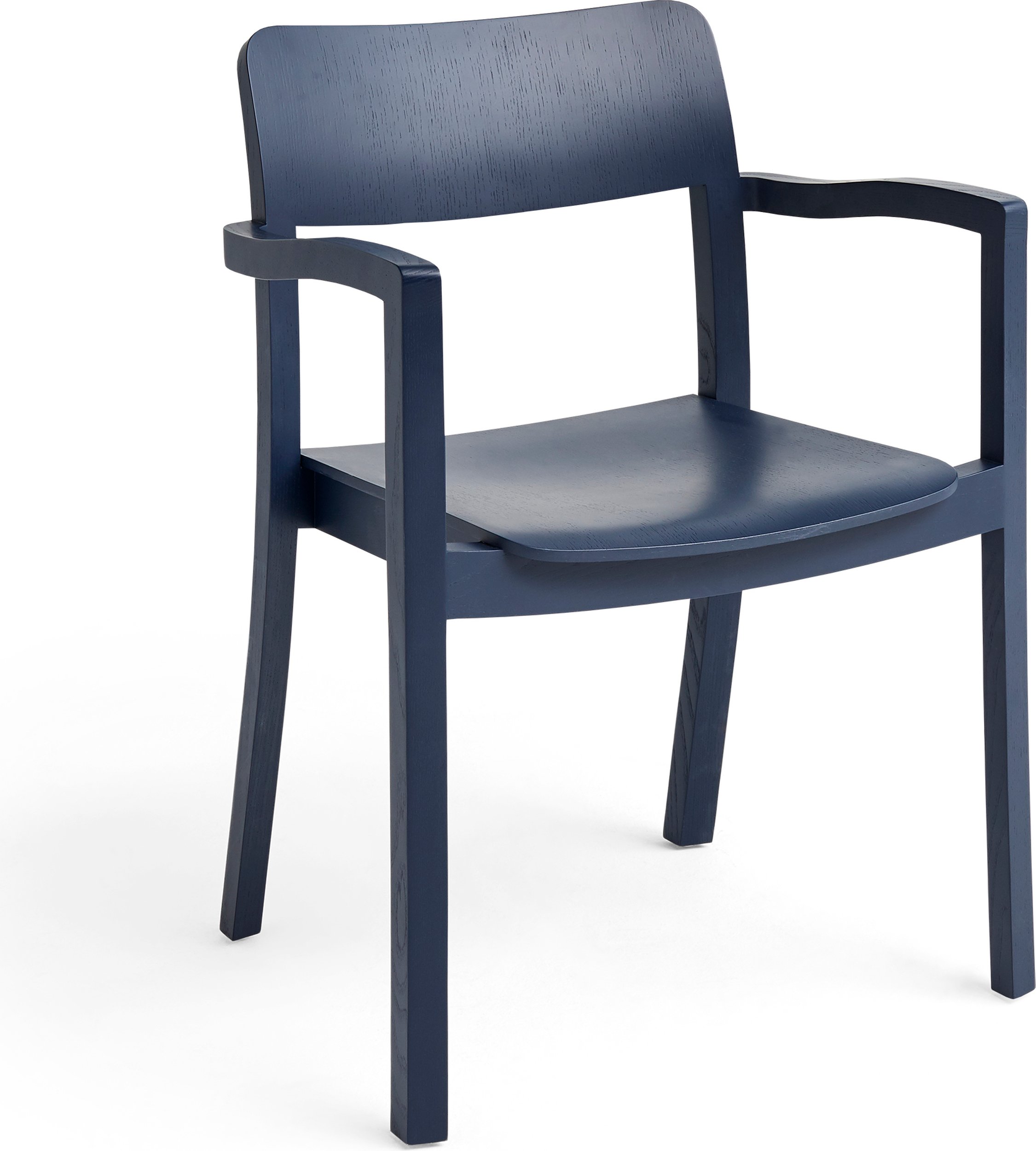 Krzesło Pastis niebieskie drewno jesionowe z podłokietnikami