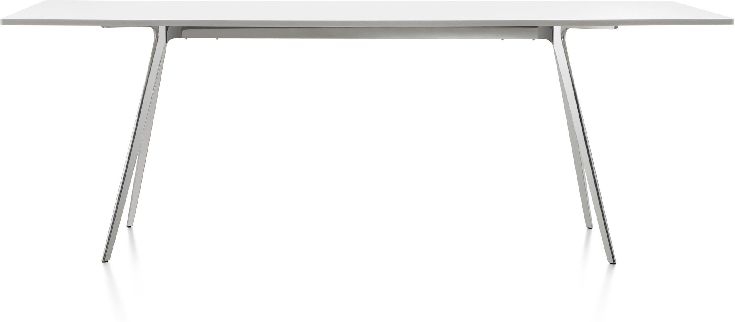 Stół Baguette 160 cm blat MDF biały rama polerowana