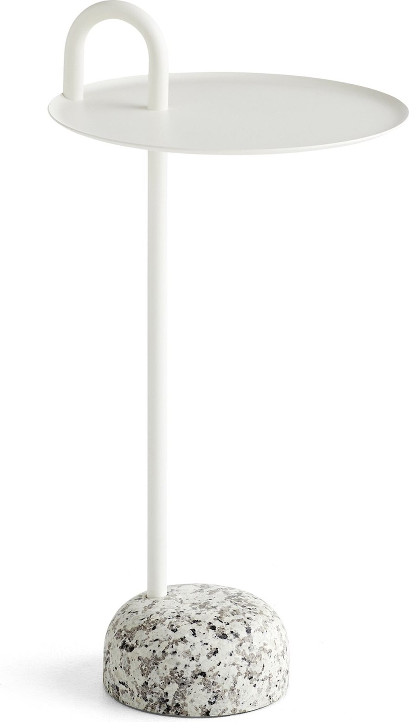 Stolik boczny Bowler 36 cm kremowy z granitową podstawą