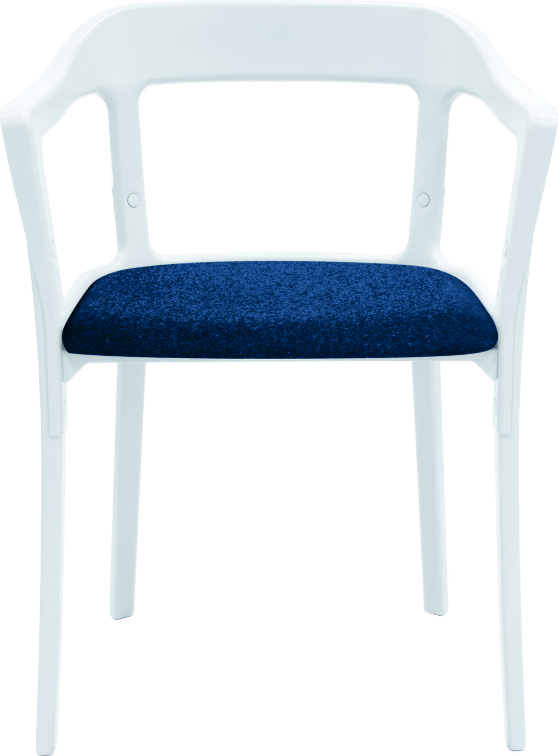 Krzesło Steelwood tapicerowane biało-granatowe