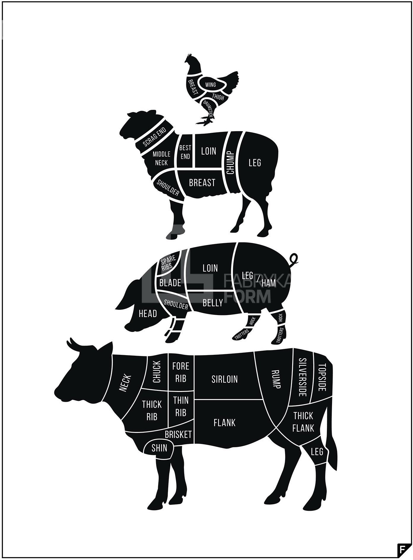 Plakat Meat Cuts ed. spring 2016 21 x 30 cm