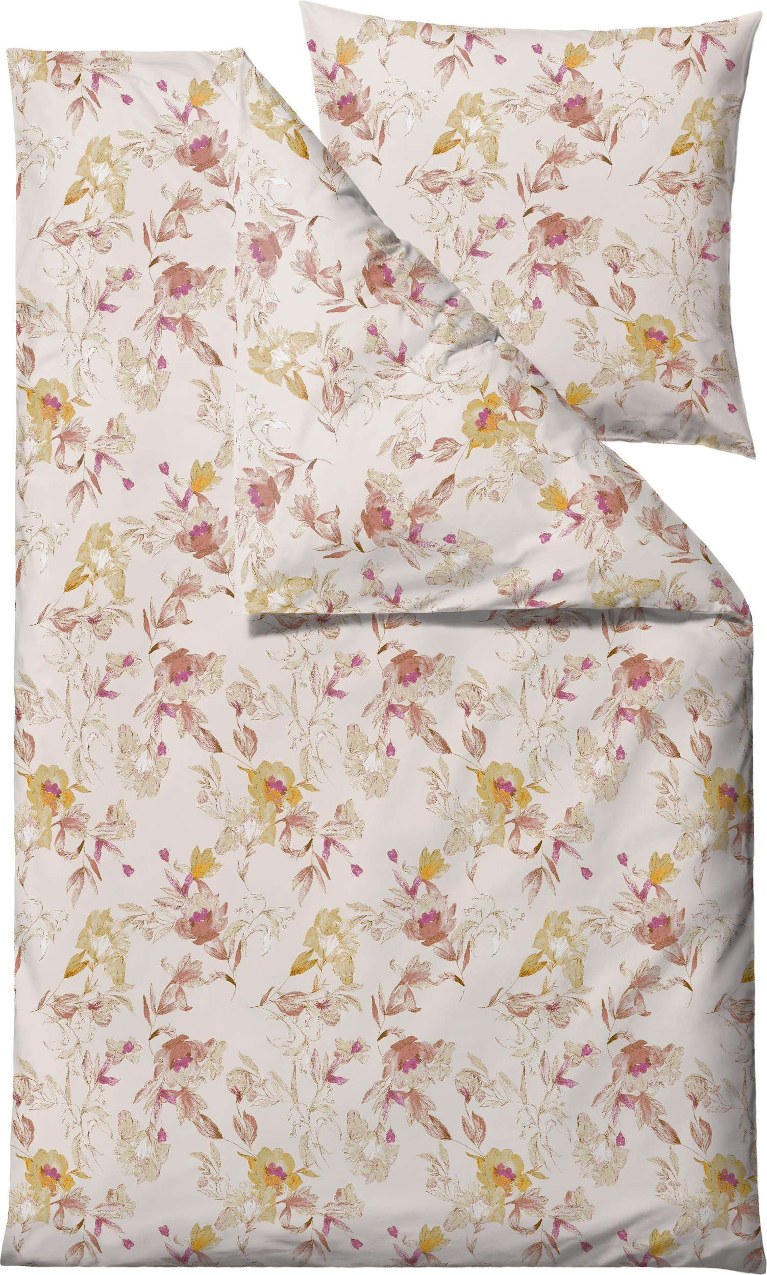 Pościel Flower Burst 135 x 200 cm ceglasta z poszewką na poduszkę 80 x 80 cm