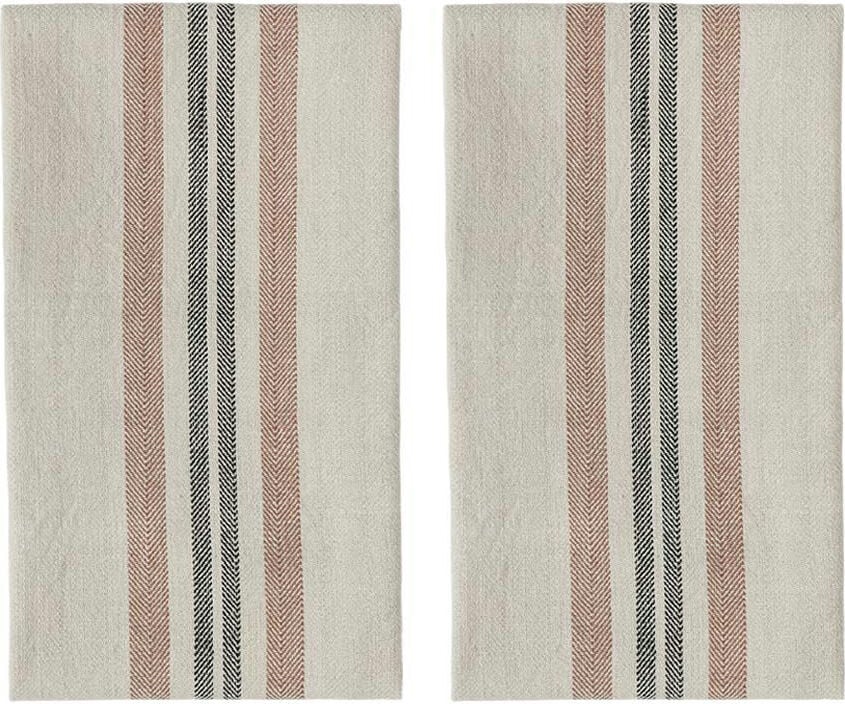 Ścierki kuchenne Linu 50 x 70 cm beżowo-brązowe 2 szt.