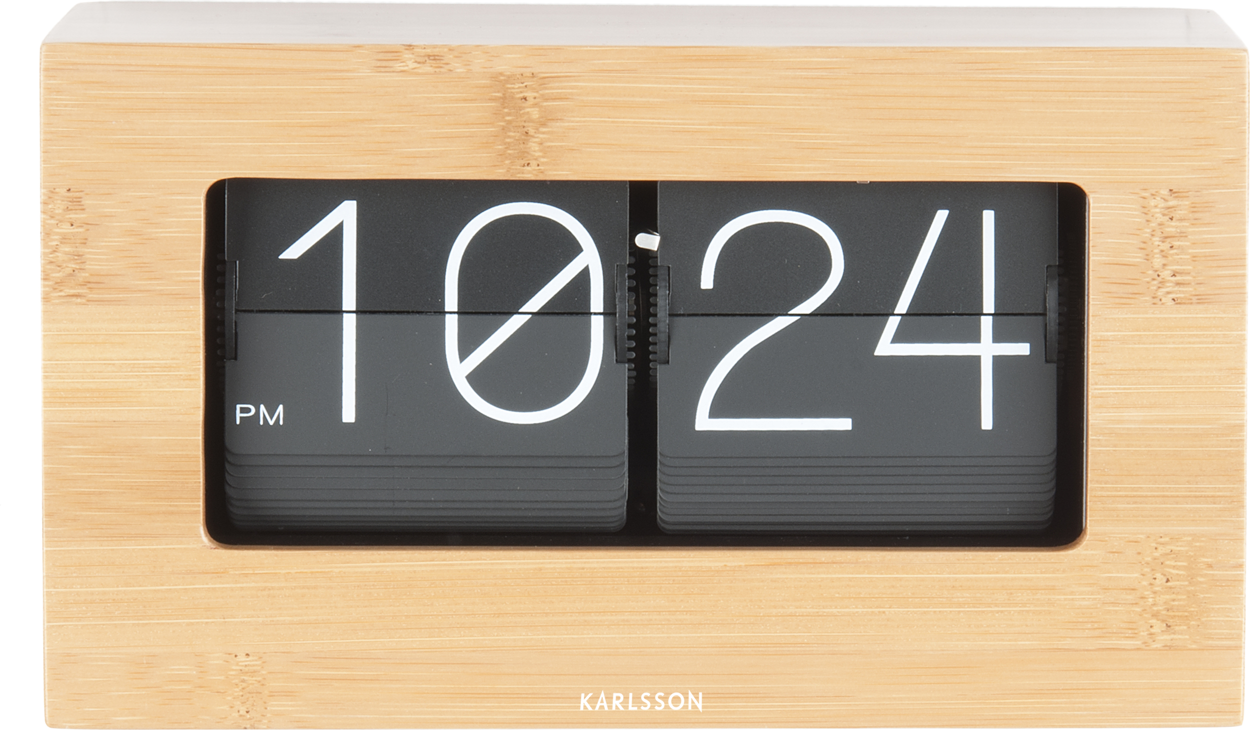 Zegar Boxed Flip bambusowy 21 cm