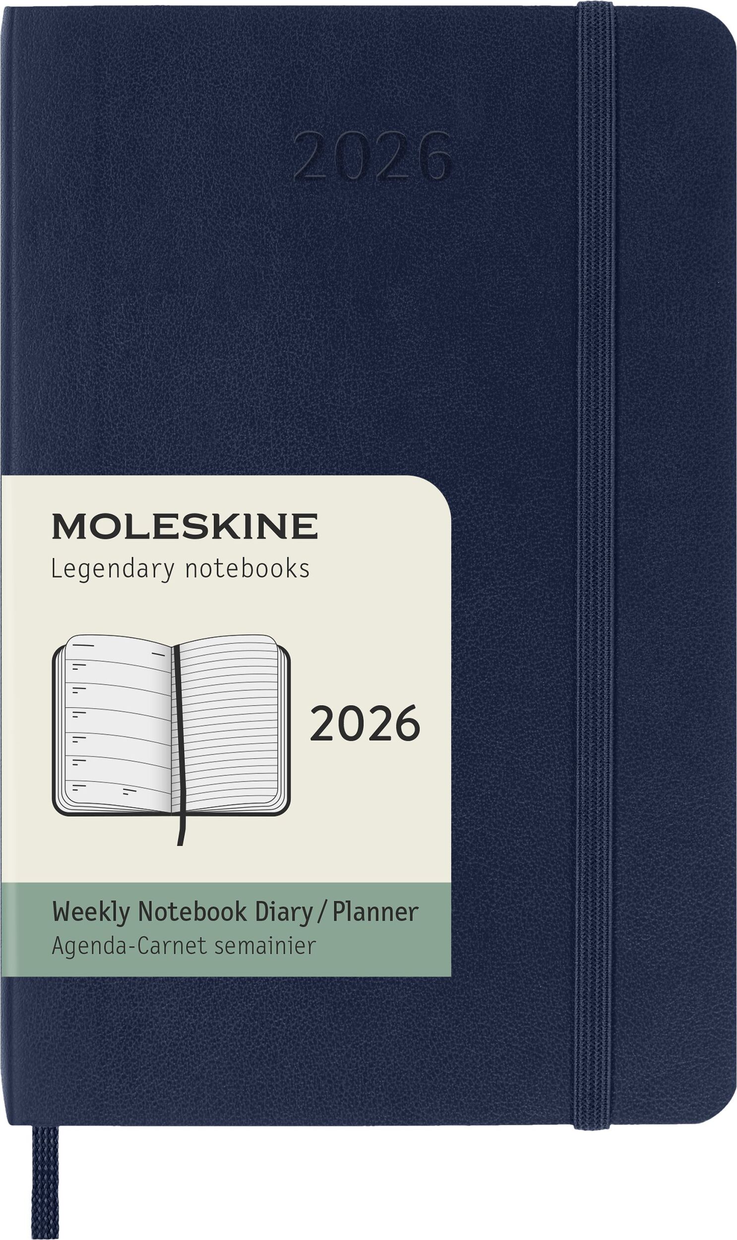 Kalendarz tygodniowy w miękkiej oprawie Moleskine 2026 12M P granatowy