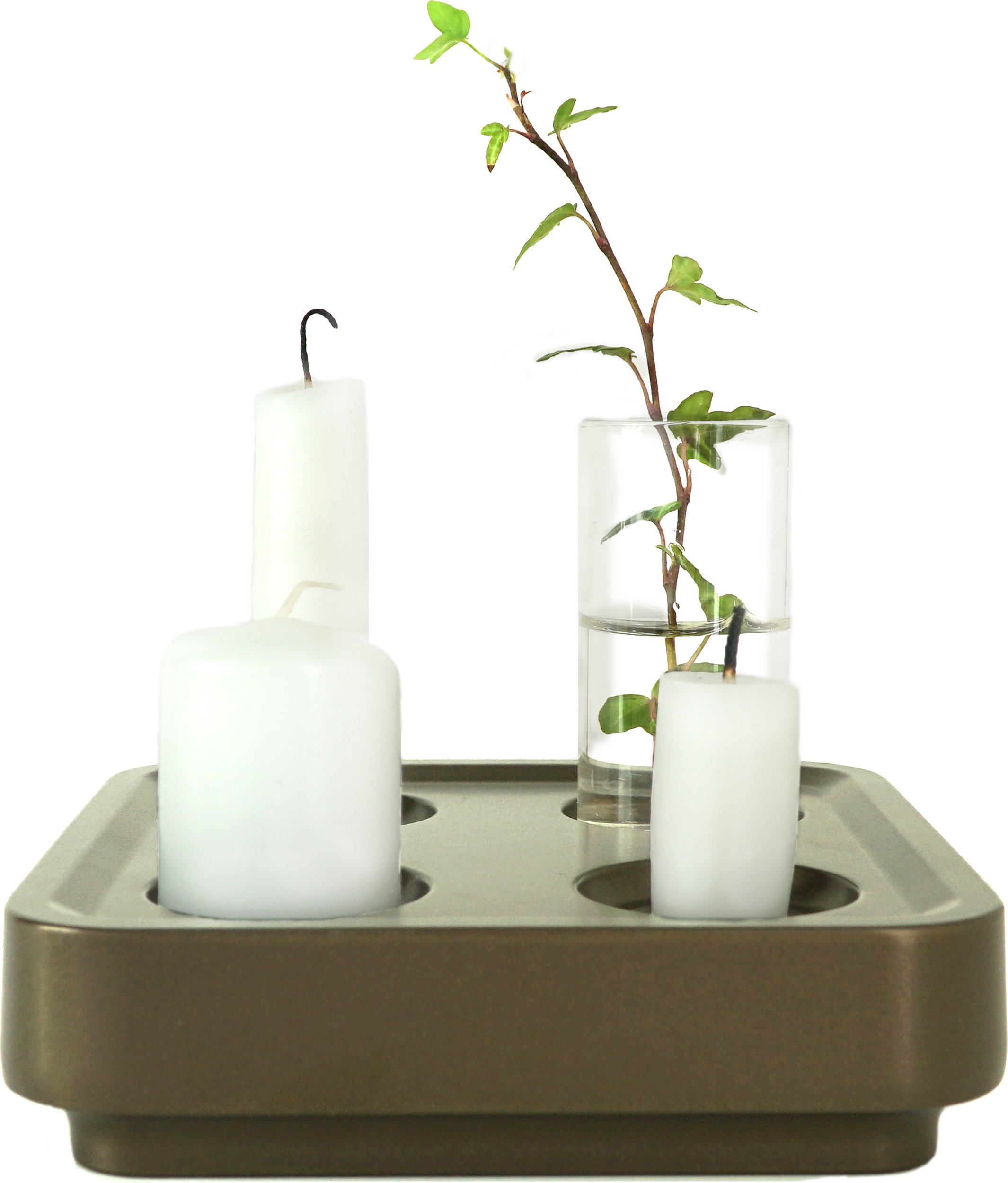 Świecznik Stumpastaken Fyran brązowe aluminium