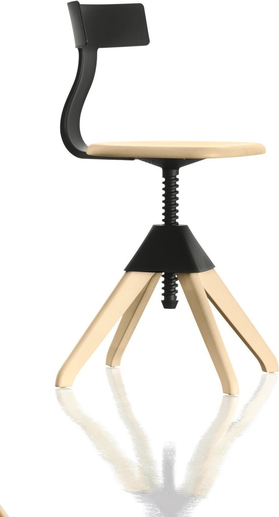 Krzesło Tuffy naturalne siedzisko czarne oparcie