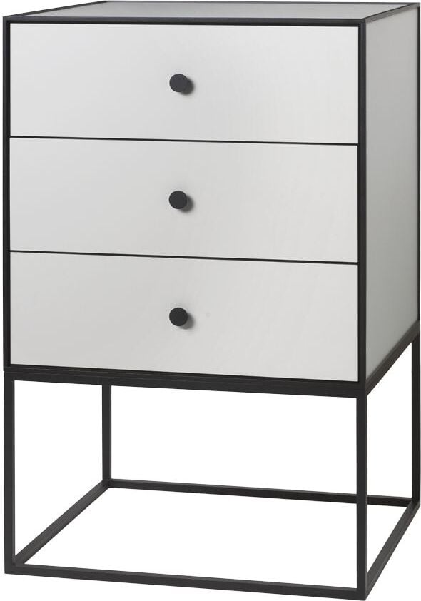 Szafka Frame 49 jasnoszara na stelażu z 3 szufladami