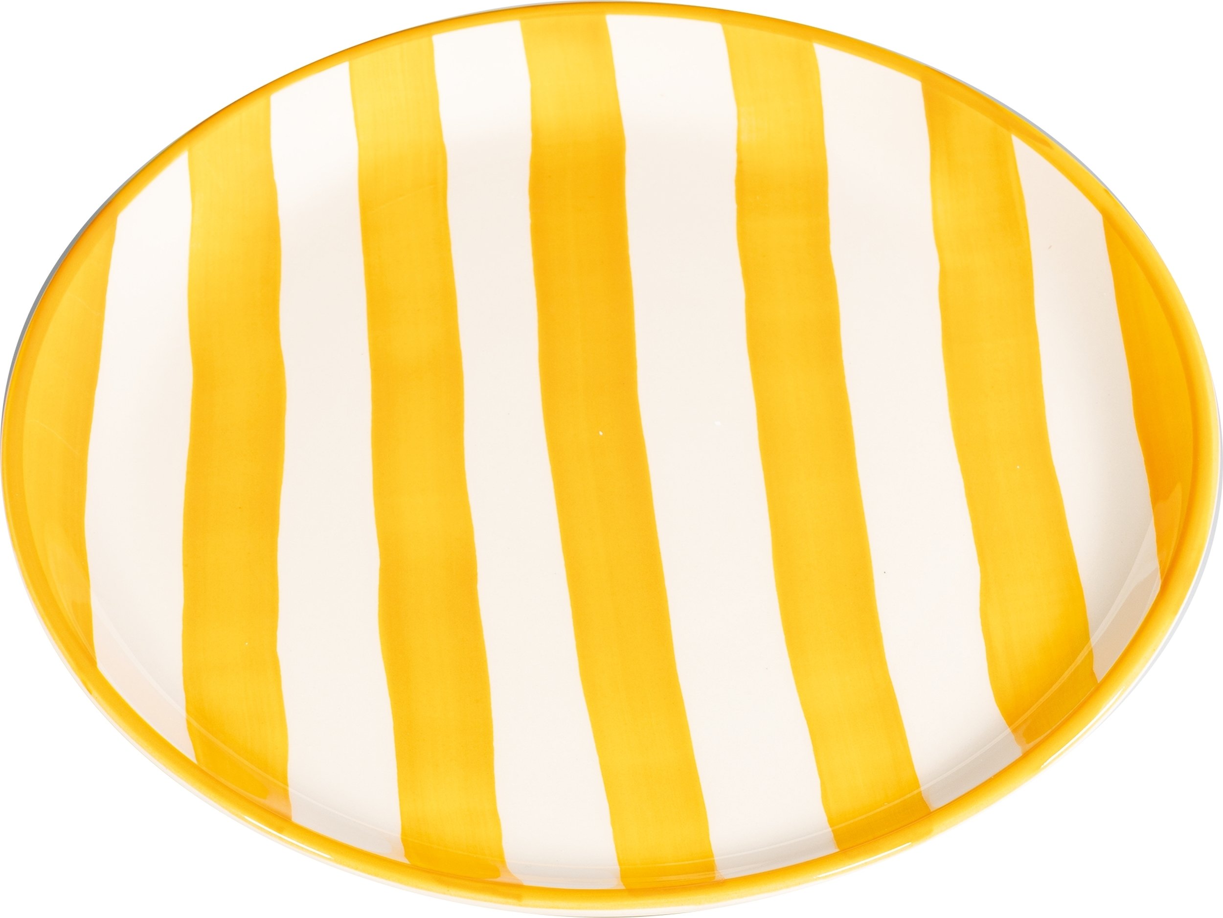 Talerz obiadowy Lido Righe w paski 28 cm żółty