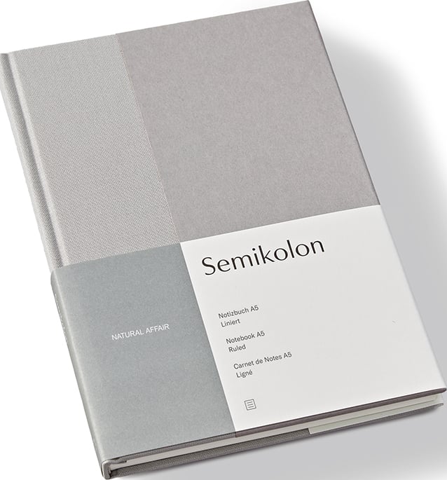 Notes w linię Natural Affair A5 szary