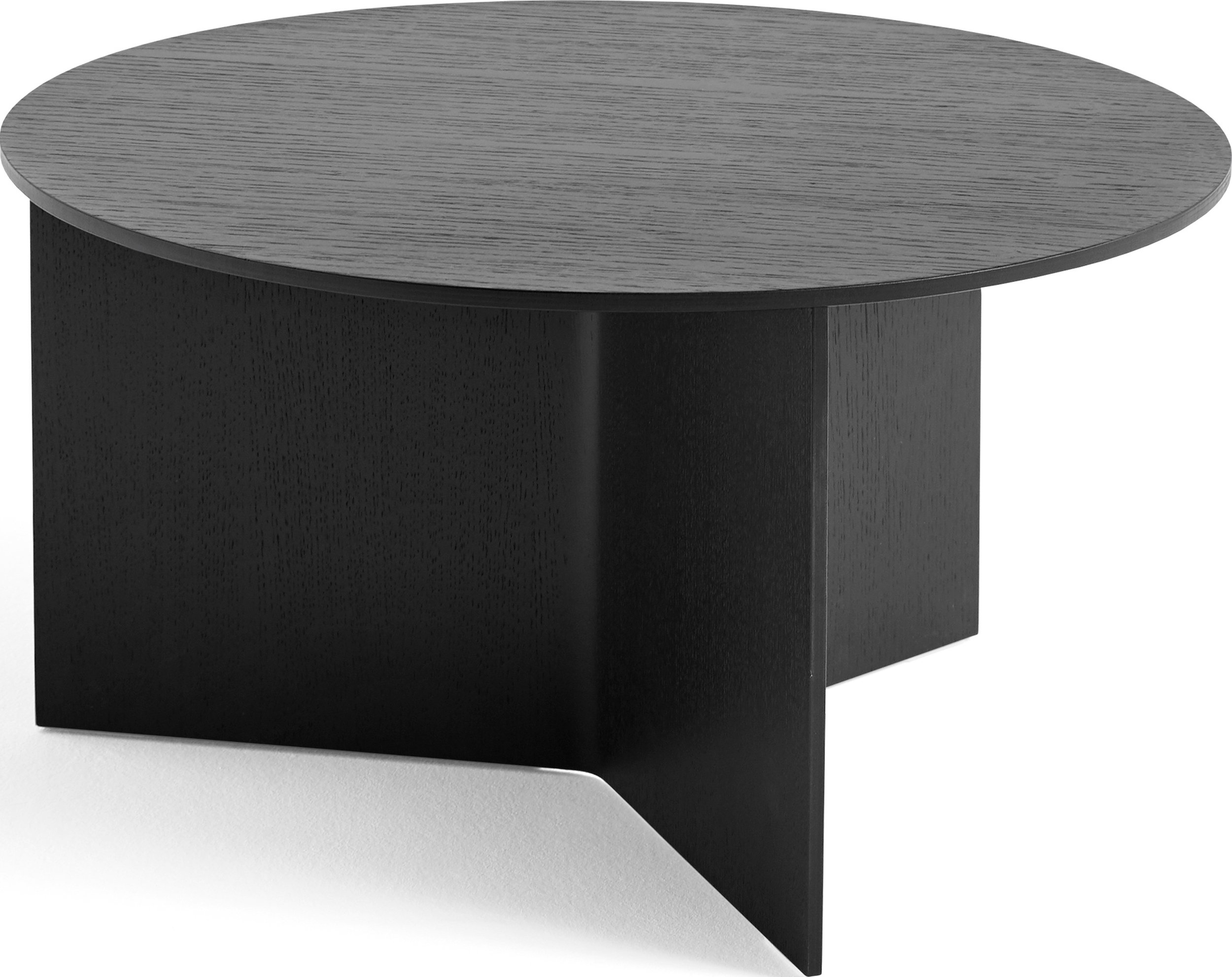 Stolik kawowy Slit okrągły 65 cm czarny drewniany