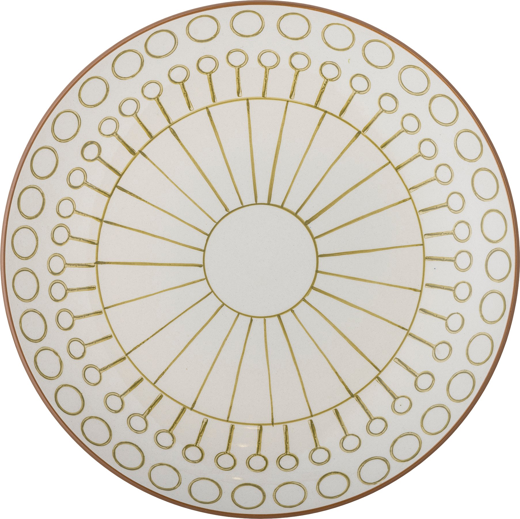 Talerz obiadowy Maple 25,5 cm biało-zielony