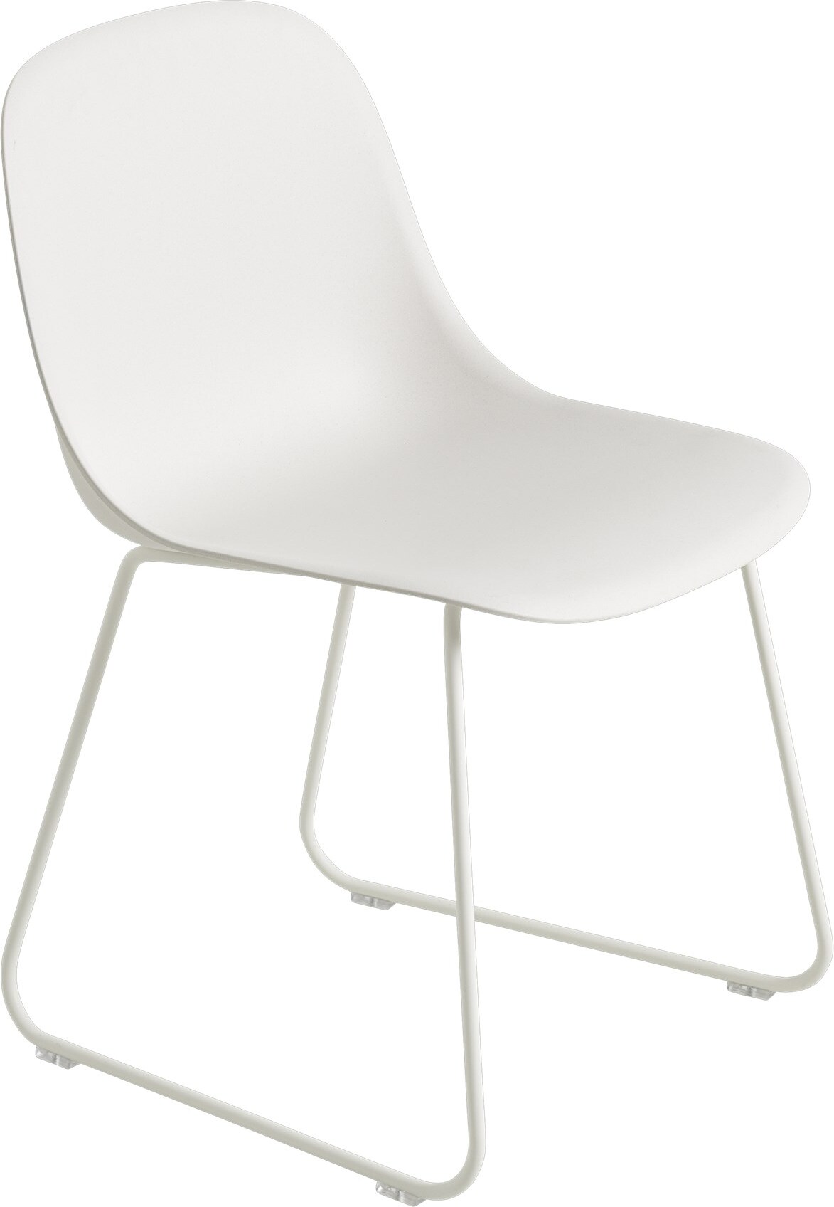 Krzesło Fiber Sled białe na stalowych nogach