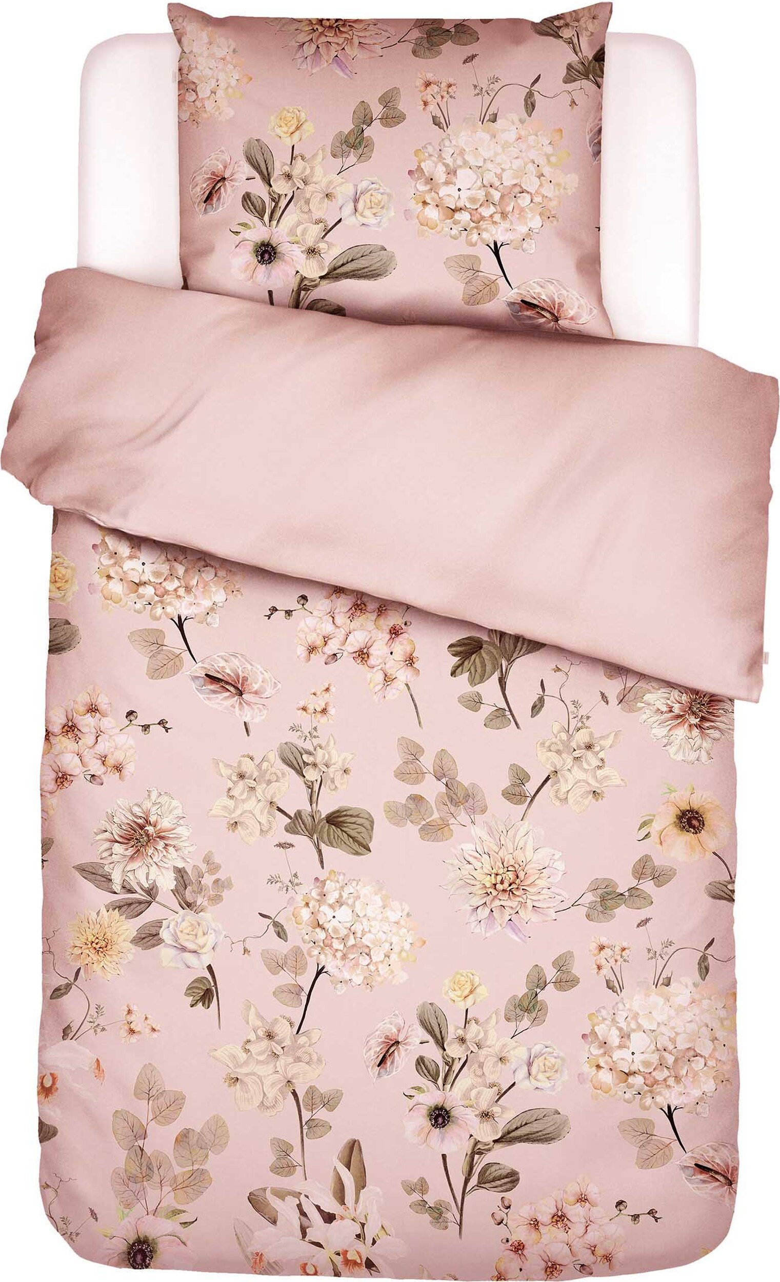 Pościel Noe 155 x 220 cm różowa z poszewką na poduszkę 80 x 80 cm zapięcie suwak