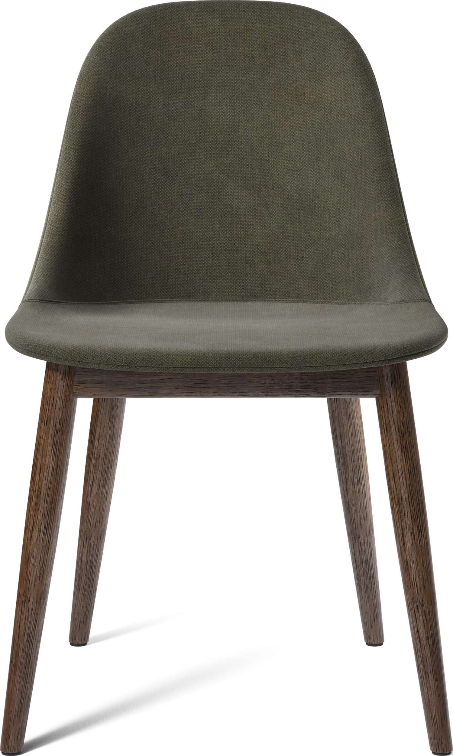 Krzesło Harbour zielone tapicerowane na ciemnych dębowych nogach