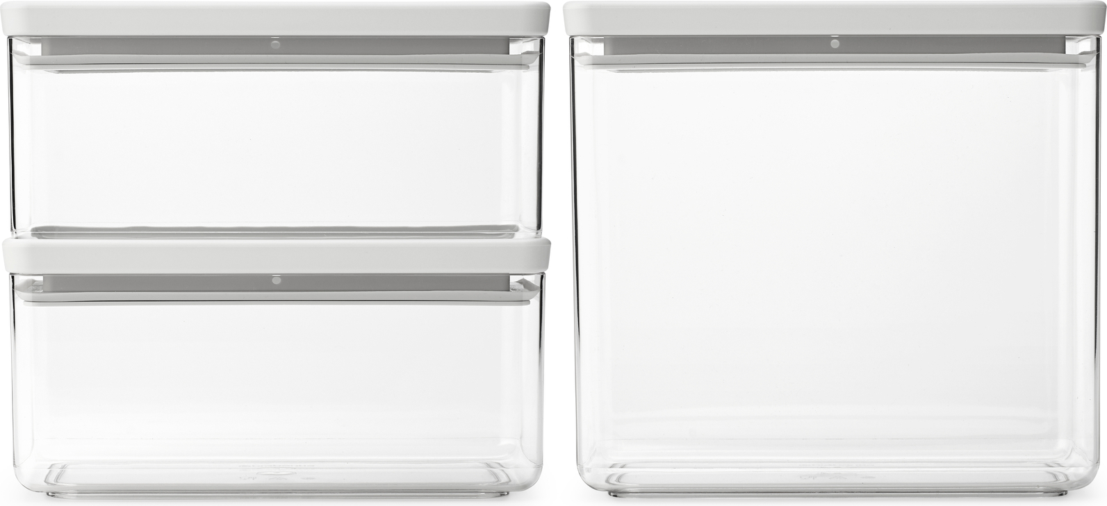 Pojemniki kuchenne Tasty+ 1,5 l + 3,5 l jasnoszare 3 szt.