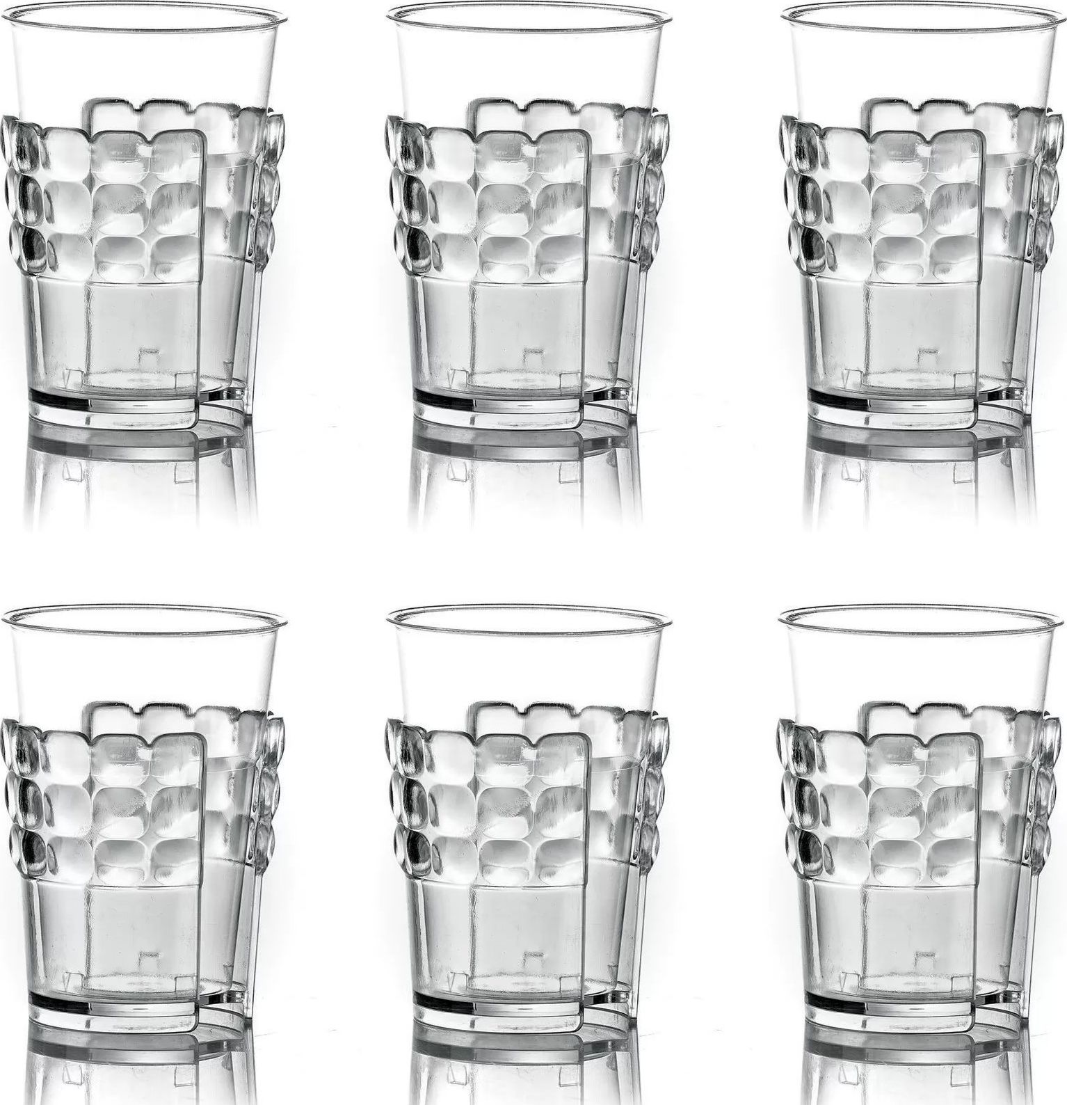 Uchwyty na kubki jednorazowe Tiffany transparentne 6 szt.