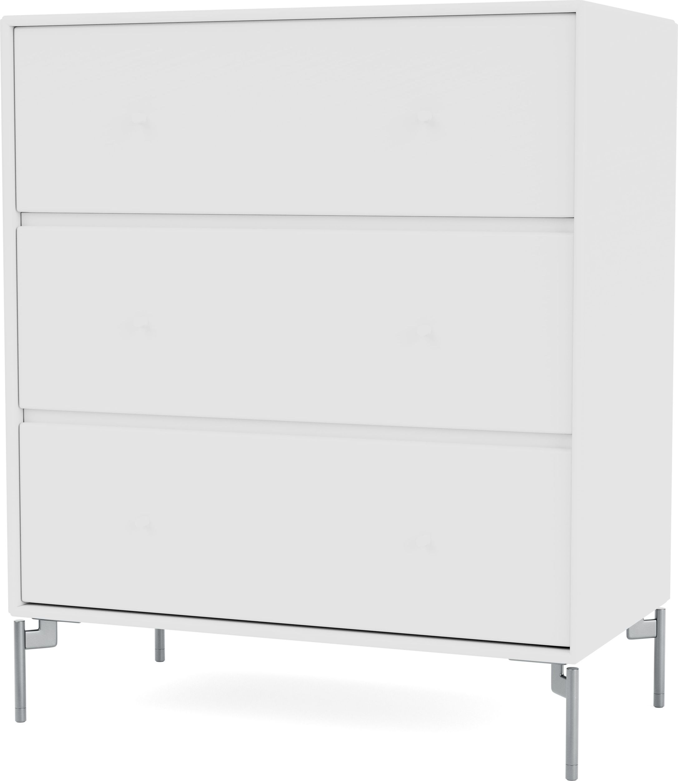 Komoda Carry biała na chromowanych nogach