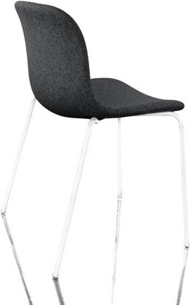 Krzesło Troy tapicerowane lakierowane nogi białe siedzisko ciemnoszare