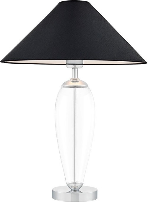 Lampa stojąca Rea transparentna podstawa czarny abażur