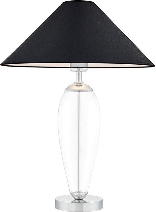 Lampa stojąca Rea transparentna podstawa czarny abażur