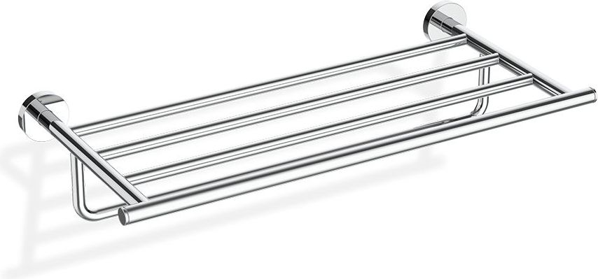 Wieszak reling na ręczniki Basic chrom z półką
