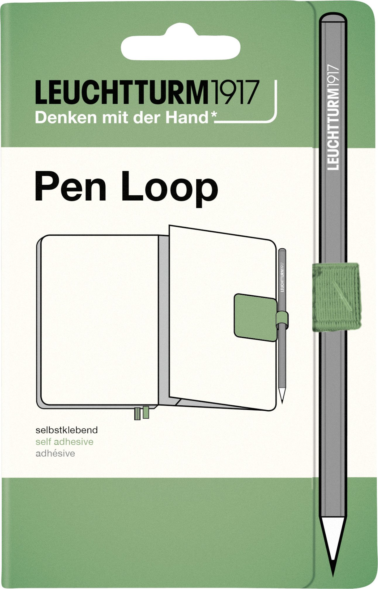 Uchwyt samoprzylepny na długopis Leuchtturm 1917 szałwiowa zieleń