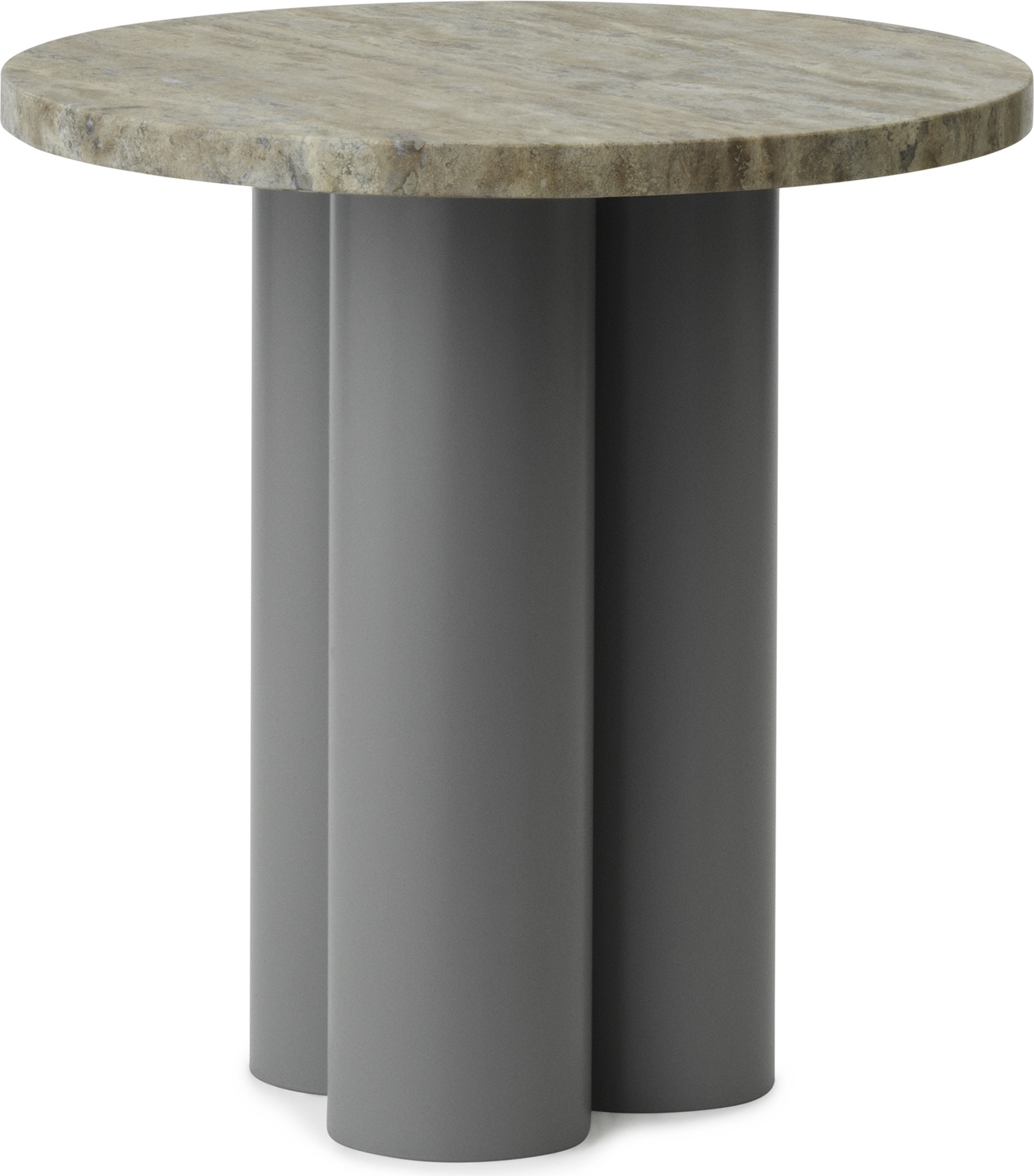 Stolik Dit Travertine Silver na szarych nogach