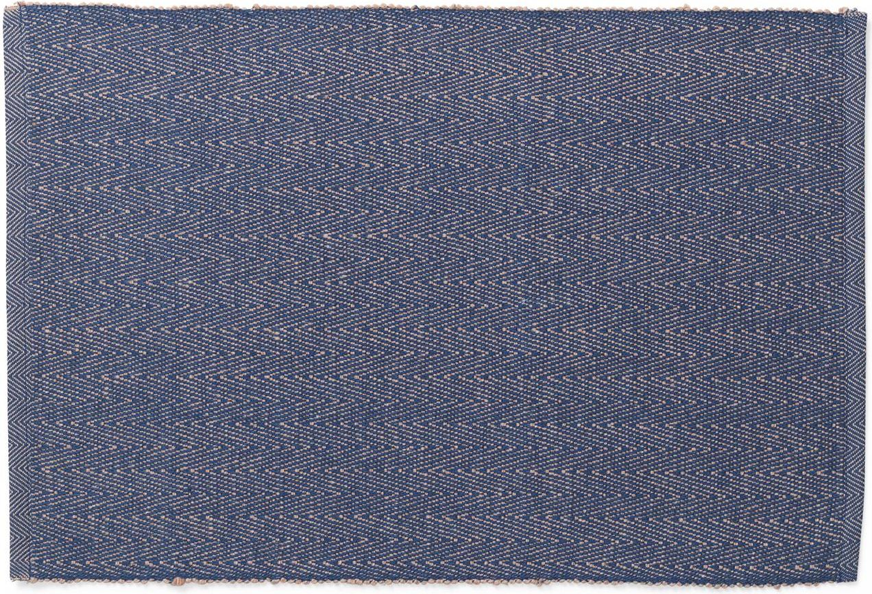 Podkładka pod talerz Herringbone niebieska z recyklingu