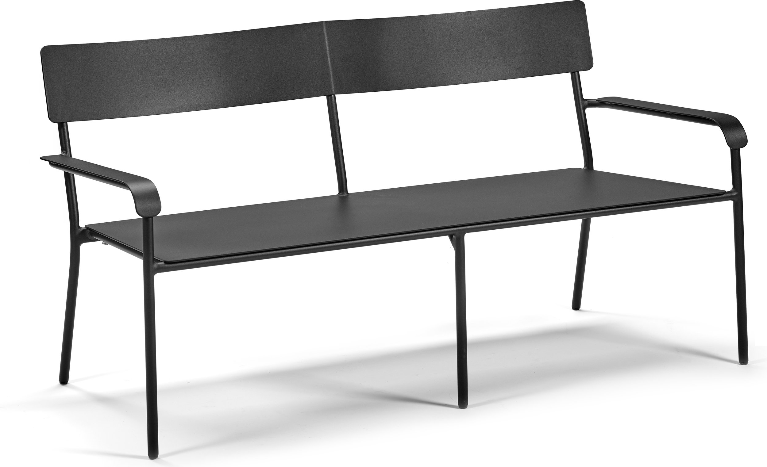 Ławka ogrodowa z oparciem August 136 cm czarna