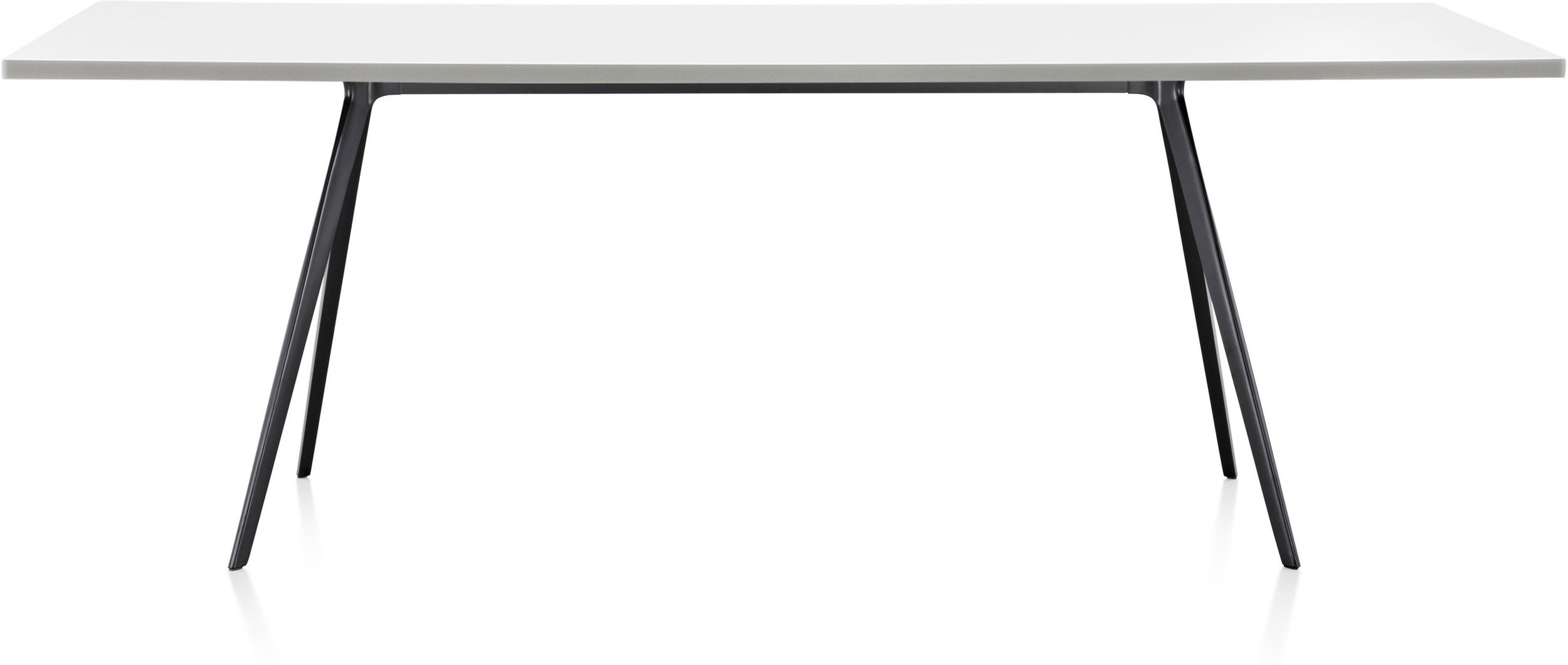 Stół Baguette 160 cm blat MDF biały rama lakierowana czarna