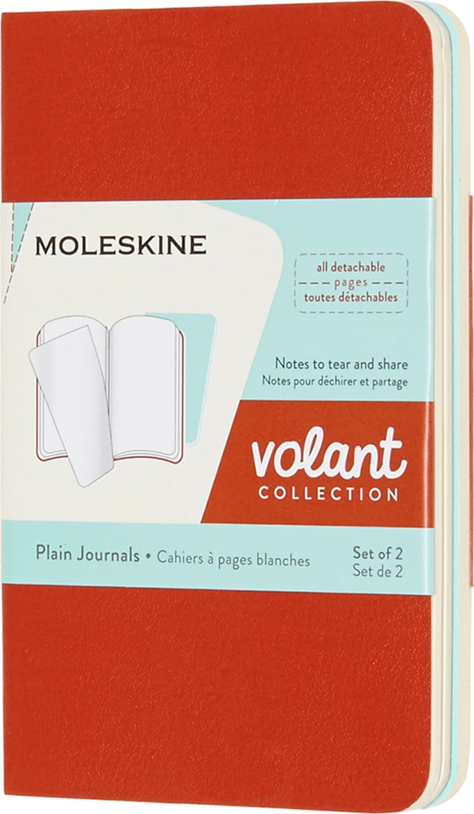 Zeszyty gładkie Moleskine Volant XS pomarańczowy i błękitny 2 szt.