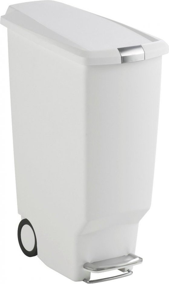 Kosz na śmieci pedałowy Slim 40 l biały