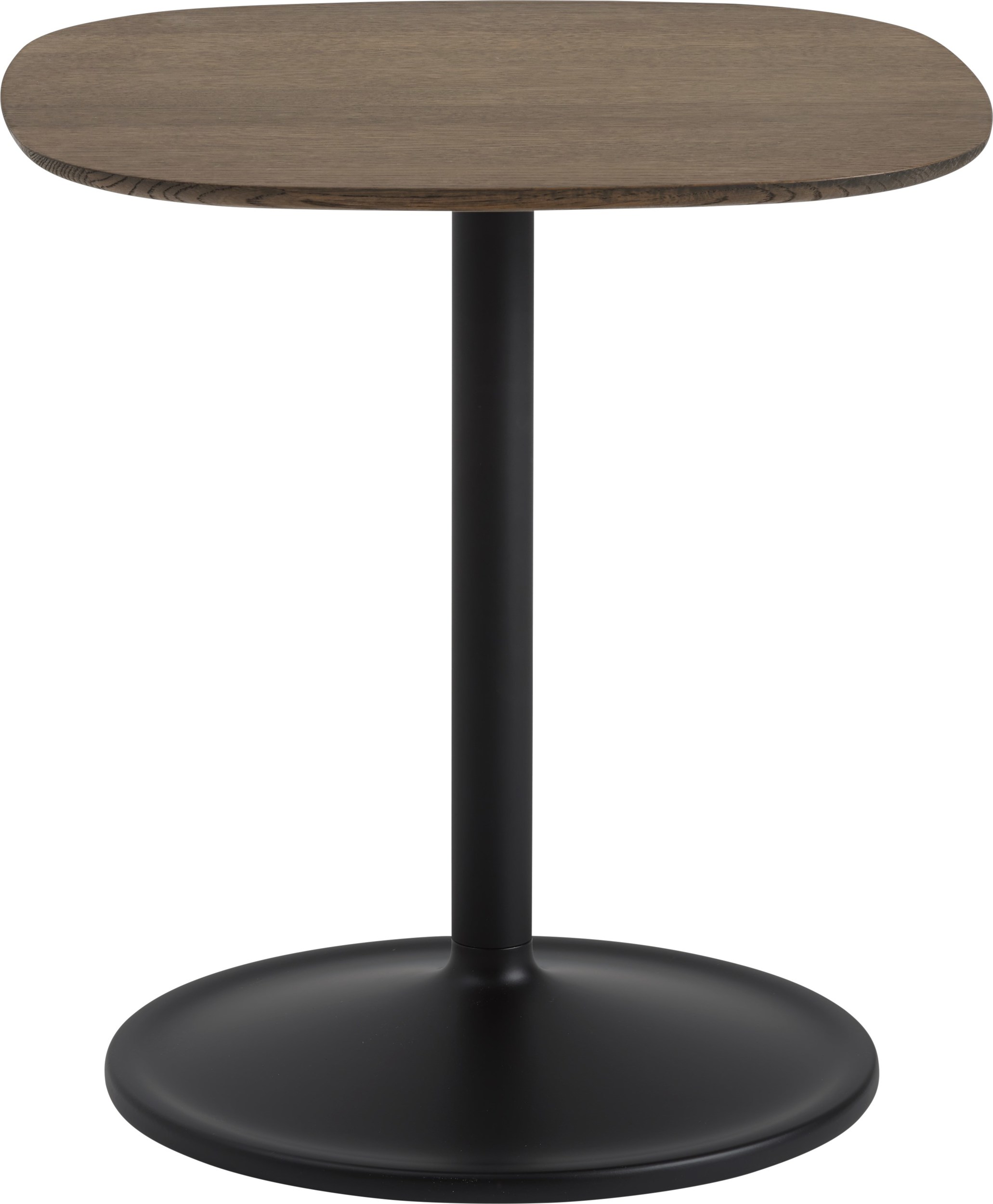 Stolik boczny Soft 45 x 48 cm ciemny dąb na czarnej nodze