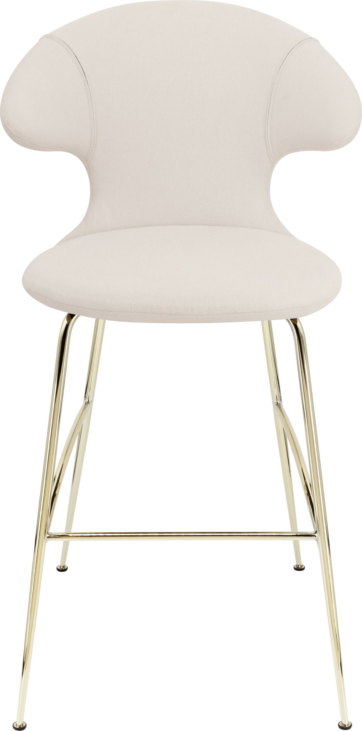 Krzesło barowe Time Flies jasnopiaskowe na mosiężnych nogach